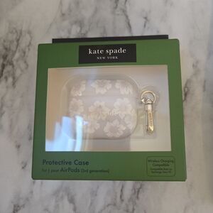 kate spade Floral AirPods Case in Light Pink with Gold Accent